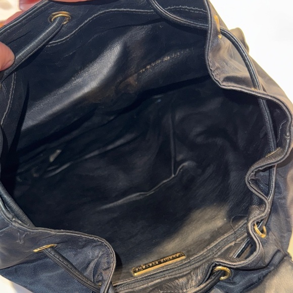 Valerie Stevens Black Backpack with Gold Accents